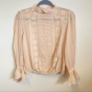 Free People Floral Ruffle Top NWT